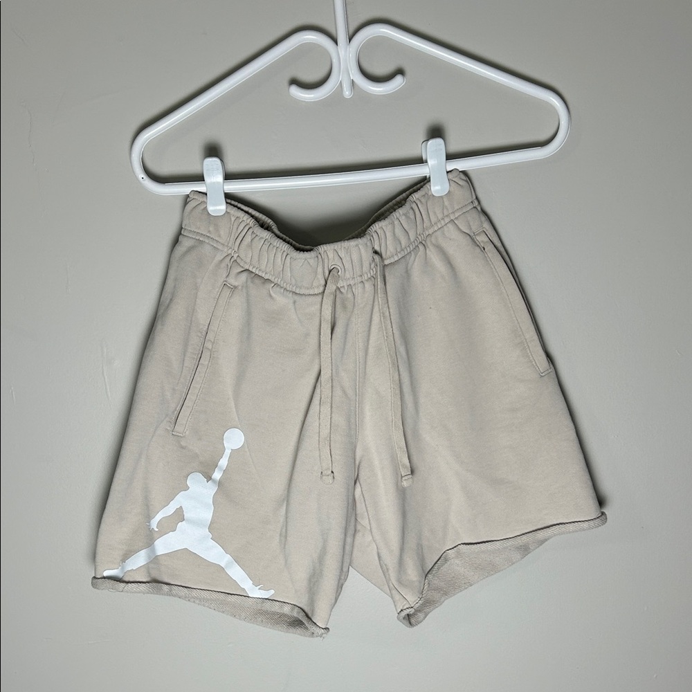 Jordan Beige Shorts with White Logo